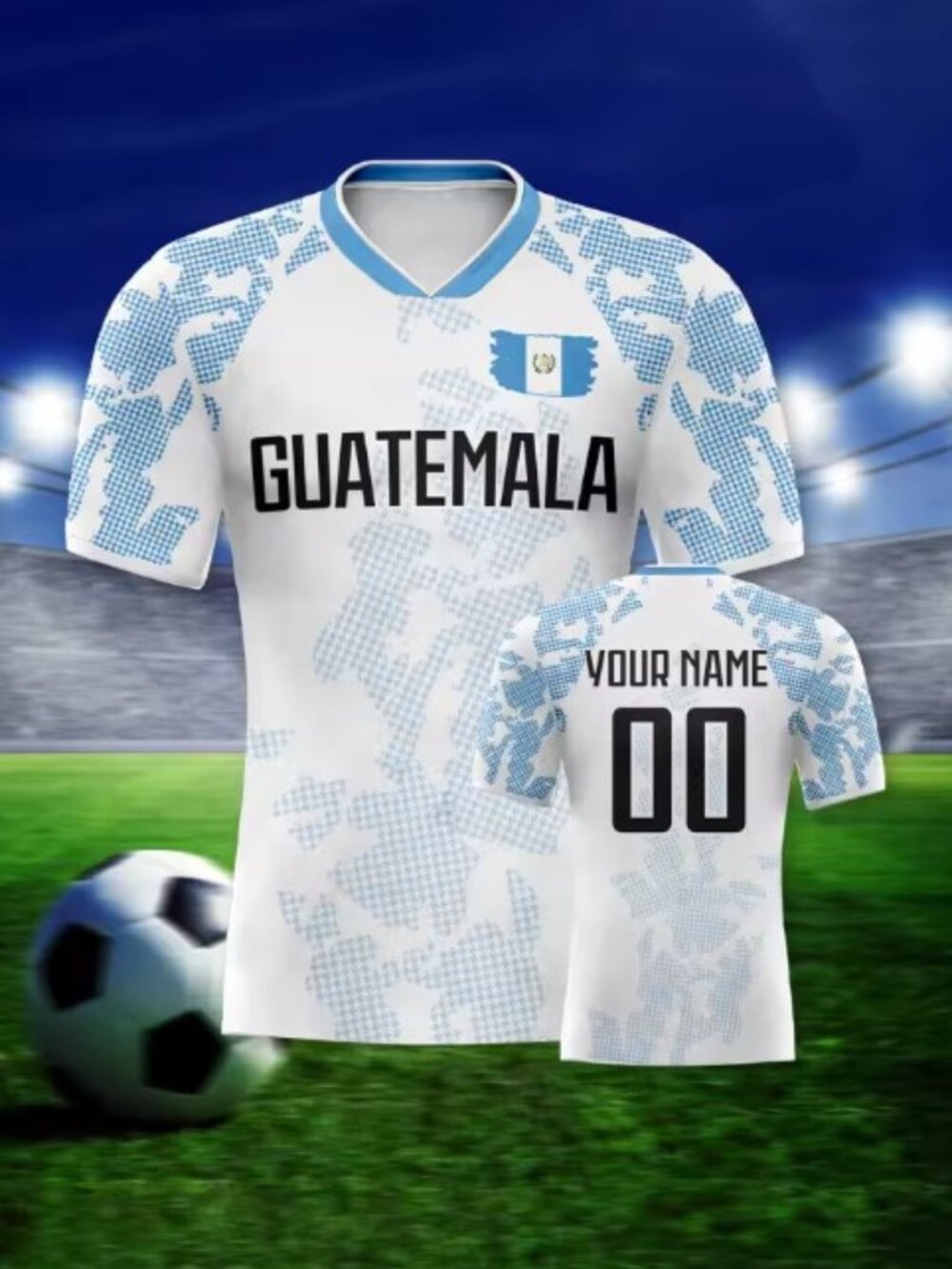 Guatemala Soccer Jersey Personalized Name Number, National Team Football Shirt